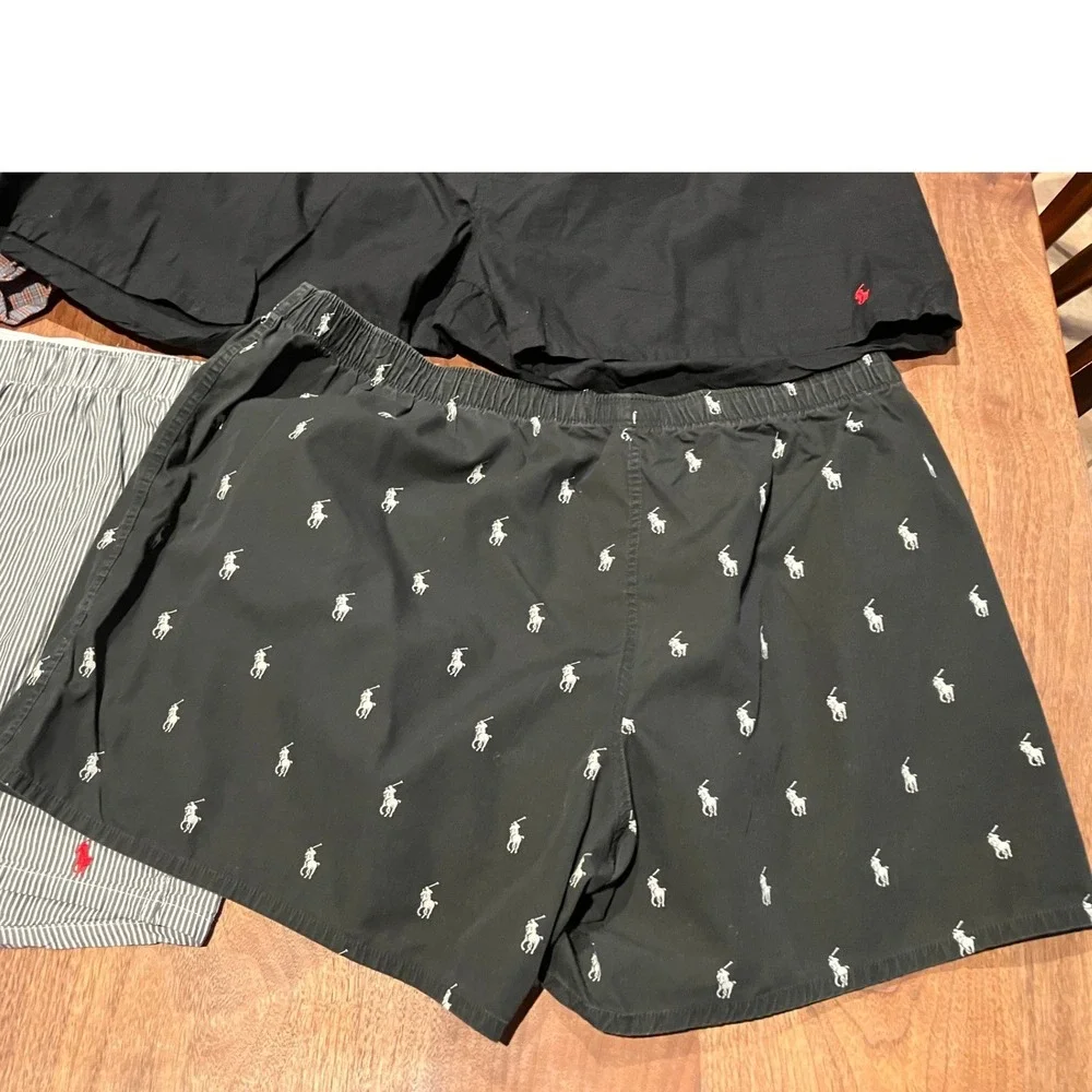 Polo Ralph Lauren Mens XL Woven Sleep Shorta 4 Black Stripe Cotton Underwear
